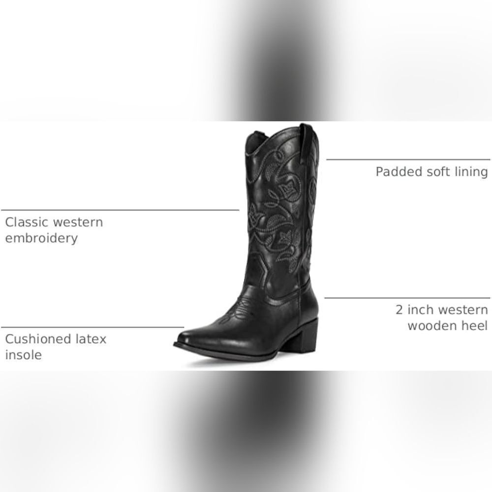 (R-4290) IUV Cowboy Boots For Women Pointy Toe Sz 7.5